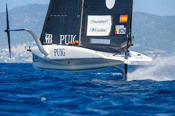 Nico and SailTeamBCN Fly at 40 knots of speed as they Train for the 2024 Youth Americas Cup in Barcelona